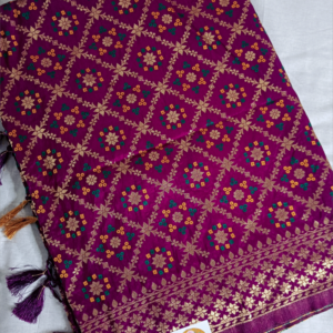 ~Maharani~ Wine Gharchola Zari Saree