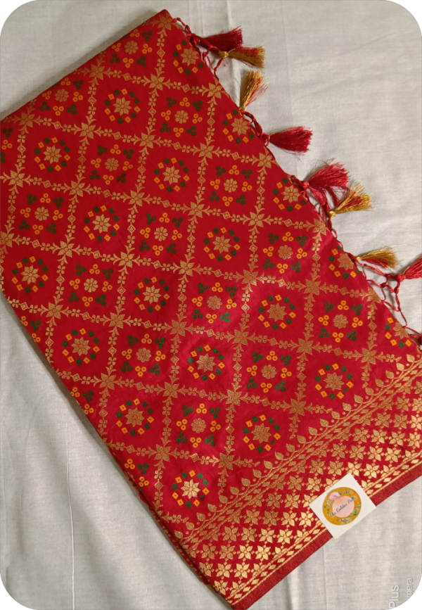 ~Maharani~ Red Gharchola Zari Saree