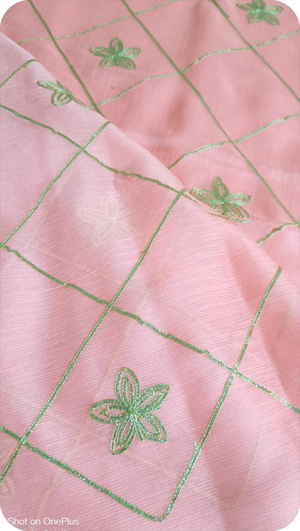 ~Rajputi Gotta~ Peach Georgette Gotta Patti Saree - Image 3