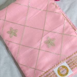 ~Rajputi Gotta~ Peach Georgette Gotta Patti Saree