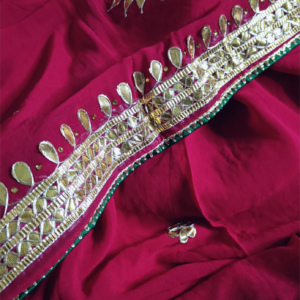 ~Sona Chaandi ~Magenta Georgette Gottapatti Saree