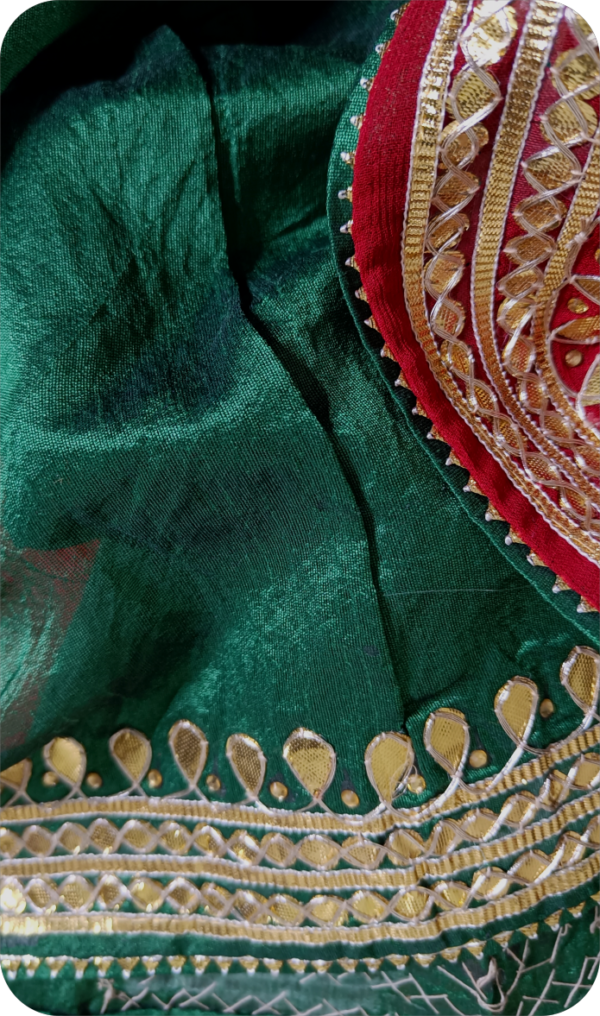 ~Sona Chaandi ~Red Georgette Gottapatti Saree - Image 3
