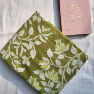~ Charulata ~ Mint Green Jamdani Cotton Saree