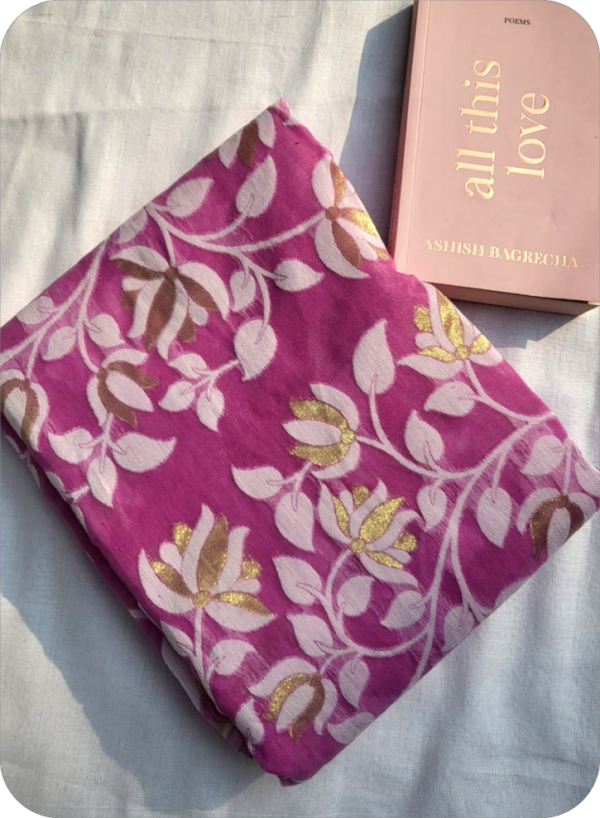 ~ Charulata ~ Lavender Jamdani Cotton Saree