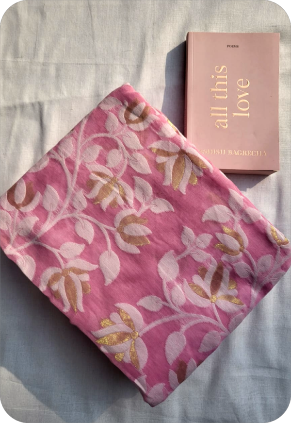 ~ Charulata ~ Soft Pink Jamdani Cotton Saree
