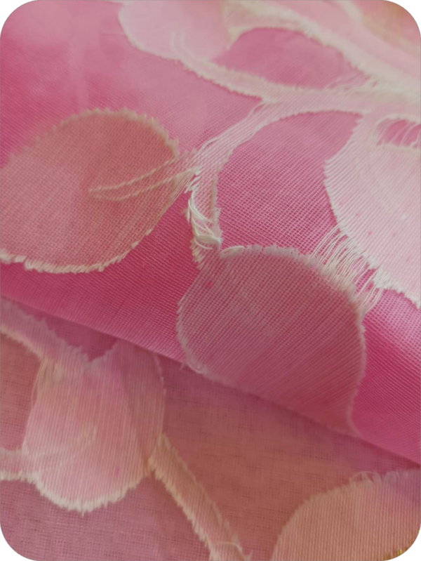 ~ Charulata ~ Soft Pink Jamdani Cotton Saree - Image 6