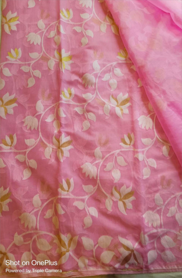 ~ Charulata ~ Soft Pink Jamdani Cotton Saree - Image 10