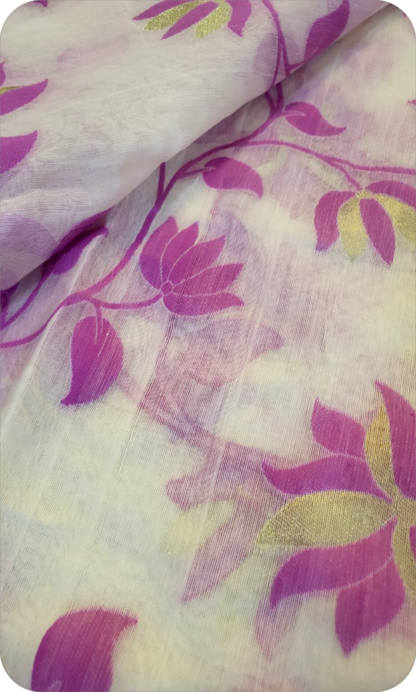 ~ Charulata ~ White Jamdani Cotton Saree - Image 7