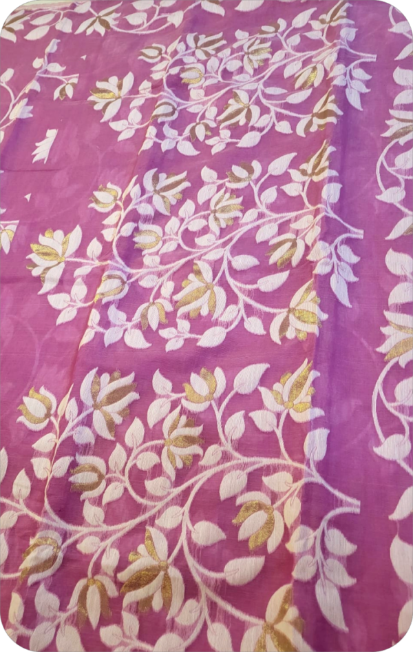 ~ Charulata ~ Lavender Jamdani Cotton Saree - Image 2