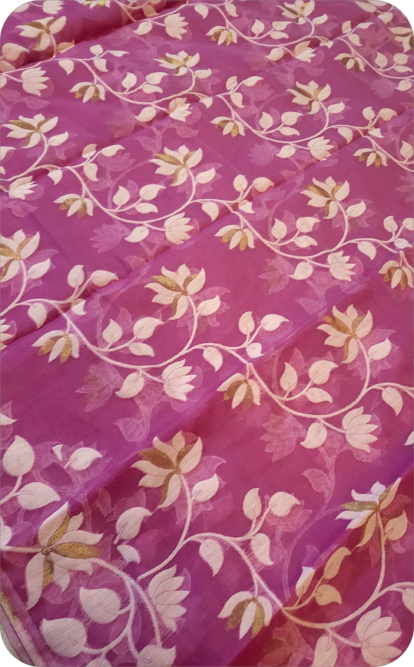 ~ Charulata ~ Lavender Jamdani Cotton Saree - Image 6
