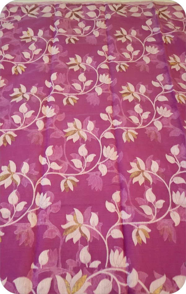~ Charulata ~ Lavender Jamdani Cotton Saree - Image 7