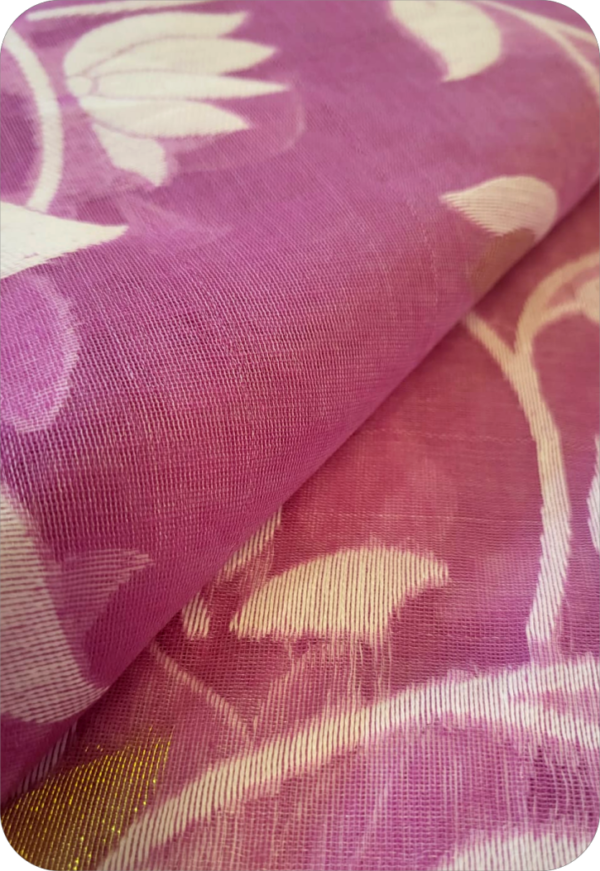 ~ Charulata ~ Lavender Jamdani Cotton Saree - Image 8