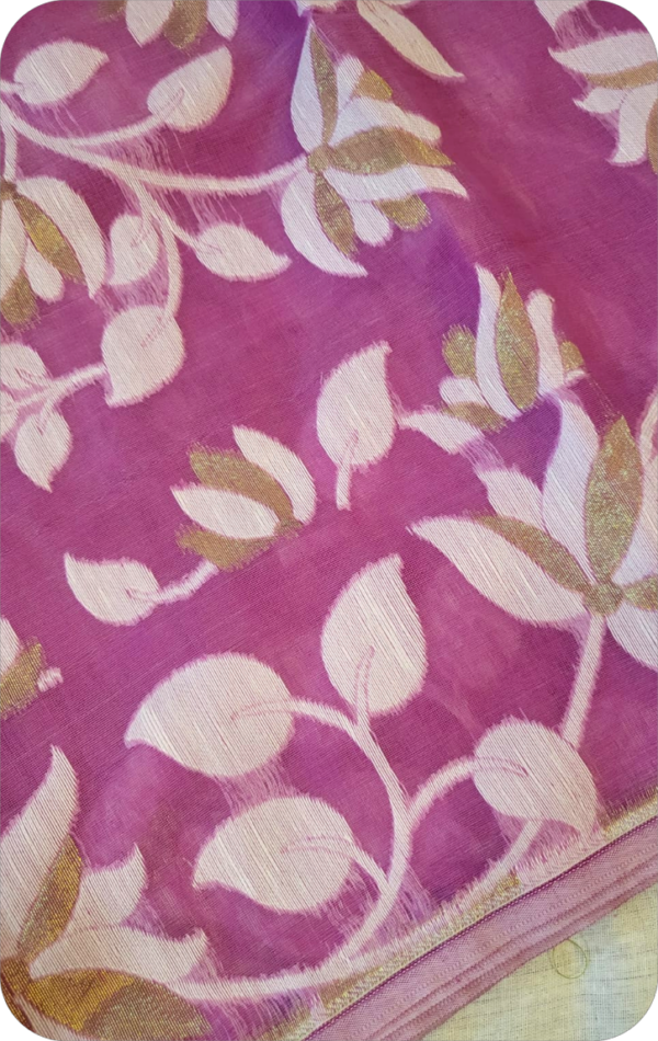 ~ Charulata ~ Lavender Jamdani Cotton Saree - Image 9