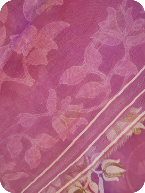 ~ Charulata ~ Lavender Jamdani Cotton Saree - Image 10