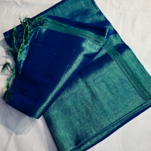 ~ Raga ~ Teal Blue Tissue Silk Saree