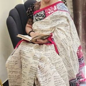 ~ Sanskriti ~ Off White Bhagalpuri Silk Saree